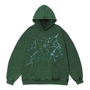 Sudadera con capucha extragrande lavada Vintage precio barato al por mayor 400 GSM ropa de calle de peso pesado sudadera holgada con hombros caídos para hombres - Product Image 6