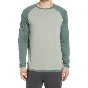 Nouvelle arrivée T-shirt à manches longues en coton épais pour hommes dernière mode col rond vêtements d'été avec manches courtes unies - Product Image 1