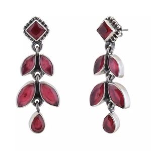 Tự Nhiên Ruby Đá Quý Bạc <span class=keywords><strong>Drop</strong></span> Statement Earrings Đối Với Phụ Nữ Quà Tặng Cho Cô Ấy 925 Sterling Silver Ruby Đá Dangle Earrings - Product Image 5