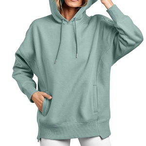 Sweats à capuche pour femmes 100% coton goutte épaule conception surdimensionnée col respirant Logo personnalisé Service OEM 2026 - Product Image 1