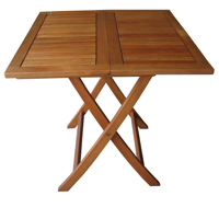 Table pliante carrée de haute qualité 70x70 cm Mobilier d'extérieur en bois d'acacia ou d'eucalyptus de style vietnamien