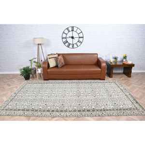 Alfombra Turca Vintage de 5.6x9.8 pies (171x298 cm), Alfombra Blanca con Diseño de Camuflaje - Product Image 2