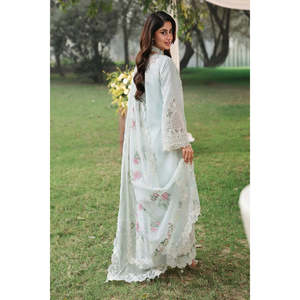 Conjunto de Traje de Mujer Sardinia Tales of Petals Luxury Lawn, Ondas del Océano TC-1554 - Product Image 5