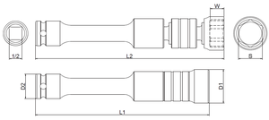 Prise universelle à impact puissant de qualité industrielle à 3 voies de 1/2 po avec barre d'extension OEM DIY - Product Image 3
