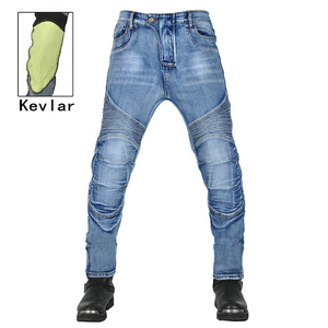 กางเกงยีนส์มอเตอร์ไซค์บุผ้าอะรามิดสำหรับผู้ชาย สีน้ำเงิน พร้อมแผ่นเสริมบริเวณเข่าแบบร่อง ป้องกันการกระแทกสำหรับขี่มอเตอร์ไซค์ - Product Image 1