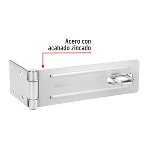 6 Zinc-plated steel <b>padlock</b> hasps, 6', HERMEX - Product Image 3