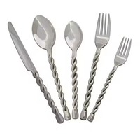 Ensemble de couverts de nouvelle conception, nouveau métal, double torsion, manche argenté, acier inoxydable, couverts plaqués argent