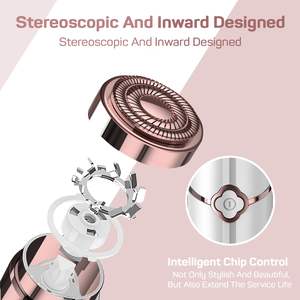 Depiladora Facial Recargable e Indolora para Mujer, Afeitadora Facial de Doble Cuchilla con 2 Cabezales de Repuesto para Mejillas y Barbilla - Product Image 5