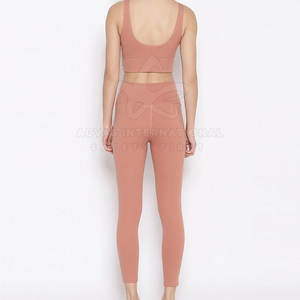 Conjunto de Yoga para Mujer, Ropa Deportiva para Gimnasio, Transpirable, con Cordón Ajustable, 2 Piezas, Sin Mangas, Spandex/Poliéster, Alta Calidad - Product Image 3