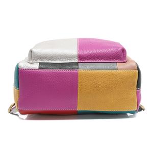 กระเป๋าใส่ทำงานปักหนังวัวแท้บล็อกสีลำลอง, ใหม่กระเป๋าเป้สะพายหลังลายพิเศษหนังแท้ความจุขนาดใหญ่ - Product Image 2