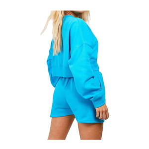 Personnalisé propre votre Logo tenue décontracté surdimensionné femmes sweats et shorts confortable grande taille 100% coton femmes Streetwear - Product Image 4