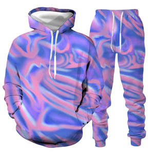 Vêtements de sport de style luxe de haute qualité pour hommes, survêtement léger et respirant à teinture par cravate, prix raisonnable, techniques imprimées - Product Image 1