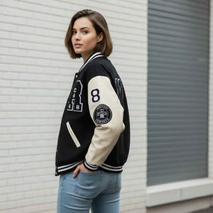 Chaqueta universitaria de lana bordada personalizada Retro Letterman estilo béisbol Streetwear para la moda universitaria y juvenil - Product Image 5