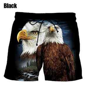 Pantalones Cortos de Playa Casuales con Estampado de Águila Animal, Pantalones Cortos de Surf para Vacaciones en la Playa, Pantalones Cortos de Verano para Nadar - Product Image 1