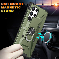 Étui de téléphone rotatif à la mode pour béquille PC + TPU armure sacs de téléphone portable étuis avec coussin d'air pour Samsung S24 Ultra S25 Ultra S23
