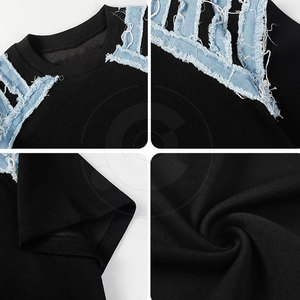 Camiseta Desgastada con Bordado de Diseño Personalizado, Camiseta Desgastada Profesional de Buena Calidad, Camiseta Desgastada al Mejor Precio - Product Image 4