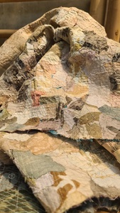 Material de costura ECOPRINT impreso de estilo liso de hilo peinado para ropa Pathwork - Product Image 3