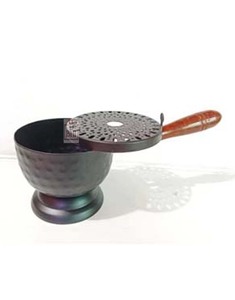 Brûleur à charbon de fer en métal Brûleur à charbon de bois d'encens essentiel moderne Utiliser un désodorisant pour hôtel et bar Brûleur d'encens noir - Product Image 1