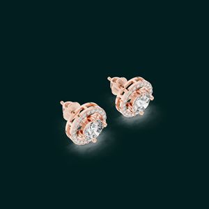 Joyería Plata de Ley 925 VVS Moissanite Diamond Classic Square Halo Stud Pendientes para mujer - Product Image 1