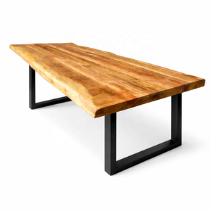 2026 XL Live Edge Solid <b>Wood</b> Dining Table 300 cm Black Steel U <b>Legs</b> Luxury Design 3 Meter Large Dining Room Table - Product Image 4