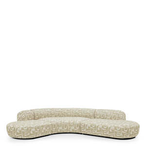Juego de Sofás Seccionales Gris Claro Bjrn L Davenport de Alta Calidad, en Cuero Genuino y Tela, para Sala de Estar en Casa o Apartamento - Product Image 2
