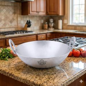 Wok de Fabricante Indio de 77 Onzas para Cocina, Hogar y Restaurante, Kadai de Aluminio - Product Image 4