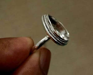 Genuine 925 Sterling Silver Pear Shape Vintage Design Blank Bezel Setting Collet Semi-Mount Ring Wholesale Handmade Fine Jewelry - Product Image 3