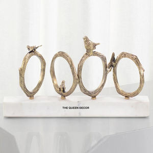 งานประติมากรรมตกแต่งสไตล์หรูหรา วัสดุสแตนเลสขัดเงาสีทองโบราณ ราคาโรงงาน - Product Image 5