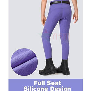 Leggings d'équitation pour enfants et femmes, coupe régulière, taille mi-haute, en spandex/polyester, imperméables, coupe-vent, couleur personnalisable - Product Image 2