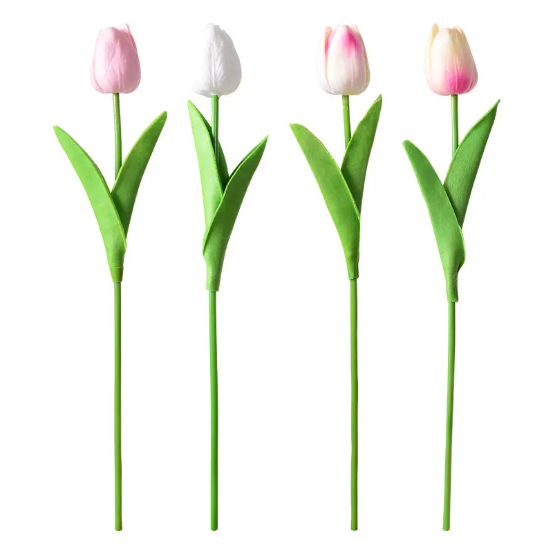 34*3cm PU Artificial Tulips flowers silk flowers wedding Simulated Flowers Bloom DIY Bouquet Home Dining Table Living Room Deco