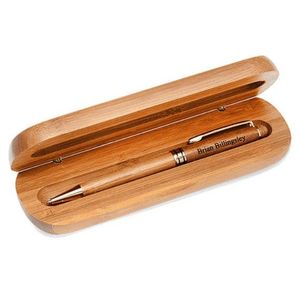 IMPRESSION MAIN BAMBOU Haute Qualité De Luxe Cadeau Stylo Ensemble Personnaliser Logo Gravé Stylo En Bois Avec Boîte En Bois - Product Image 1