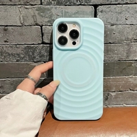 Luxe Magnétique TPU Silicone ultra Mince Antichoc Téléphone étui 3D Vague Motif Mobile Couverture pour iphone 16 Promax 16 Plus 15 14 13