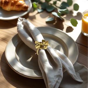 Elegant Brass Napkin Ring with Floral Design Ideal for Festive Table Settings Parties Weddings and Home Decor From India - Product Image 5