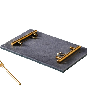 Meilleure vente plateau en marbre de pierre plateau de parfum en marbre de pierre rectangulaire meilleure qualité plateau décoratif pour la maison - Product Image 3