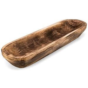 Cuenco de masa tallado a mano de elegancia rústica hecho por artesanos de la India Cuenco de masa de madera hecho a mano rústico para servir en el hogar del hotel - Product Image 3