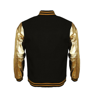 Tissu de laine de haute qualité universitaire personnalisé OEM pour hommes avec manches en cuir confortables CollegeBaseballjacket pour hommes expédition DDP - Product Image 5