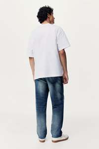 Alta calidad de los hombres de mezclilla oscura azul suelto y recto ajuste 100% algodón comodidad y uso diario pantalones vaqueros @ precio de fábrica al por mayor - Product Image 6