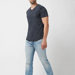 T-shirt lavé à l'acide 100% coton de haute qualité T-shirt Slim-Fit pour hommes - Product Image 4