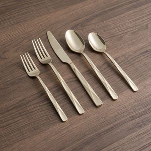 Ensemble de couverts en acier inoxydable personnalisé en gros, 5 pièces, ensemble de couverts classiques en argent, cuillère, fourchette et couteau pour hôtel et restaurant - Product Image 1