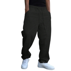 Pantalon de survêtement ample 100% coton pour hommes, haute qualité, avec cordon de serrage, jambe large, évasée, style streetwear droit et tendance - Product Image 3