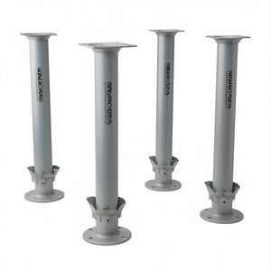 ELEMENT SYSTEM Lot de 4 pieds de meubles blancs de 30 mm de hauteur avec plaque de montage de 500 mm pour tables - Product Image 3