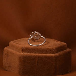 Latest Cabochon <b>Silver</b> Band With Moon Design <b>Stacking</b> Band for Engagement <b>Rings</b> Used With Lab Grown Diamonds for Wedding - Product Image 5