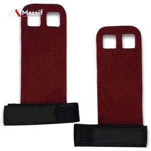 Guantes de gimnasio más vendidos para levantamiento de pesas Powerlifting Forro de textura de fibra de carbono 3 agujeros Empuñaduras de entrenamiento Entrenamiento superior - Product Image 4