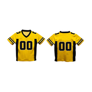 Ensembles de maillots de football américain imprimés sur mesure, vêtements de sport en polyester, manches courtes, personnalisables pour toute l'équipe, protection UV, faible MOQ - Product Image 3