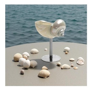 Elegante copa de vino de concha marina con un diseño único perfecto para eventos temáticos costeros y bodas en la playa - Product Image 1