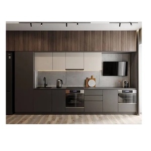 Muebles de cocina Servicio OEM Alta calidad Nuevo panel modular moderno Gabinete de cocina de madera MDF con revestimiento laminado - Product Image 3