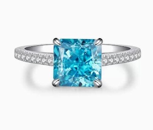 แหวนหมั้นเพชรมอยส์ซาไนท์สว่างสดใส2CT เงินอินเทรนด์จัดงานแต่งงานครบรอบปาร์ตี้ของขวัญตัดวงรีแหวนแฟชั่น - Product Image 4