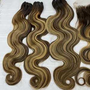 Extensiones de cabello humano para mujeres negras, cabello natural, ondulado, vietnamita, con cierre de encaje - Product Image 6