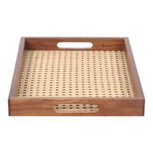 Rectangle solide de luxe de haute qualité pour plateau de service de petit déjeuner en bois de manguier meilleure qualité pour les mariages restaurants fêtes usage domestique - Product Image 2