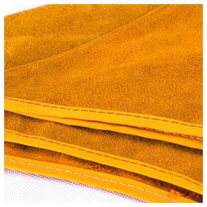 ปลอกแขนป้องกันแบบมีรูสำหรับนิ้วโป้ง คุณภาพพรีเมียม ทนทาน ทำจากหนัง ป้องกันความร้อนได้ มาตรฐาน ANSI/ISEA ระดับการป้องกันการบาด 1  รับผลิตตามสั่งขายส่ง - Product Image 3